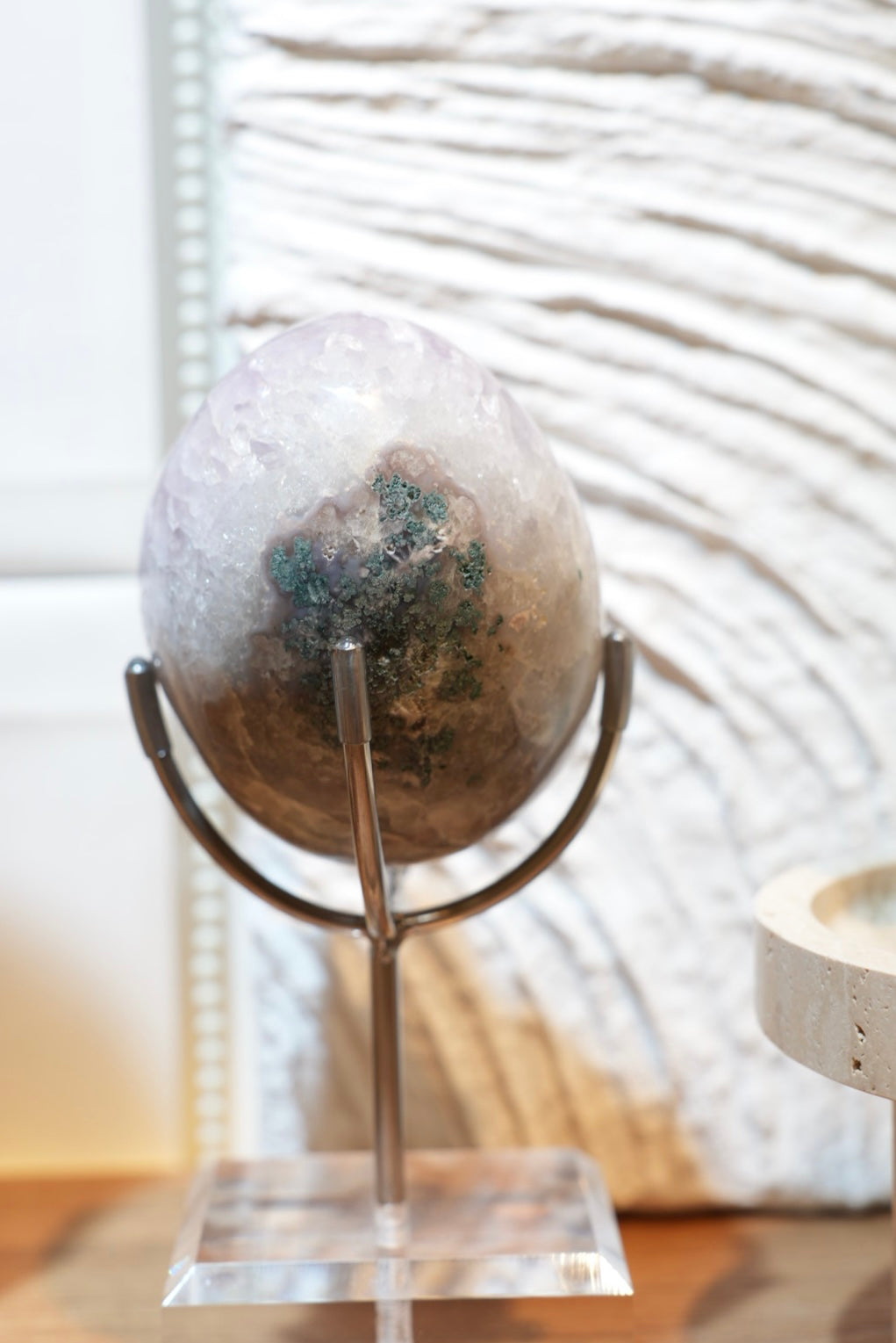 巴西紫鈦晶蛋(連座) - ART OF GEM