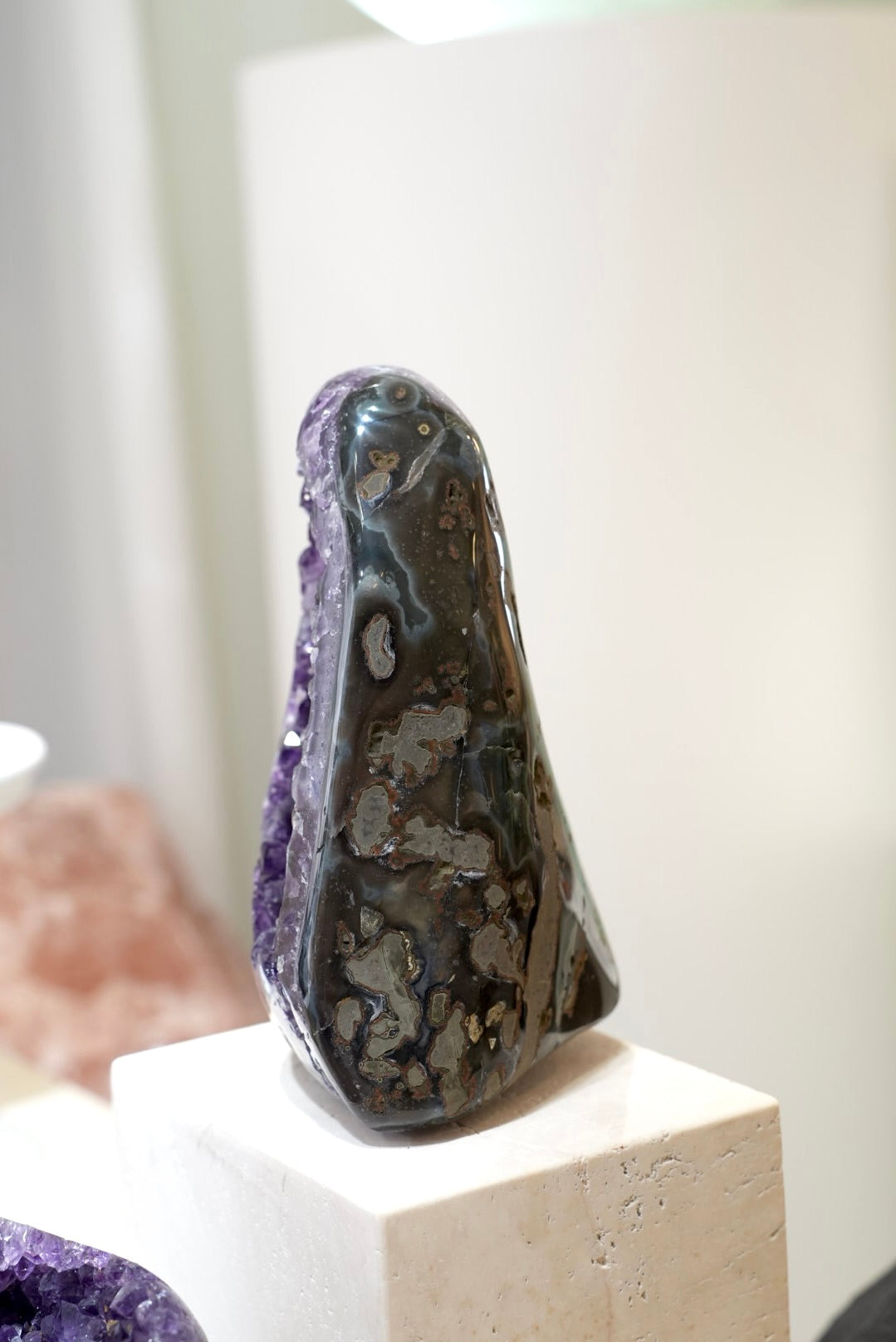 罕有巴西全瑪瑙拋光紫晶洞 - ART OF GEM