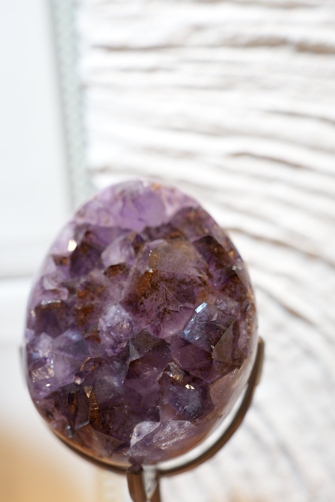 巴西紫鈦晶蛋(連座) - ART OF GEM