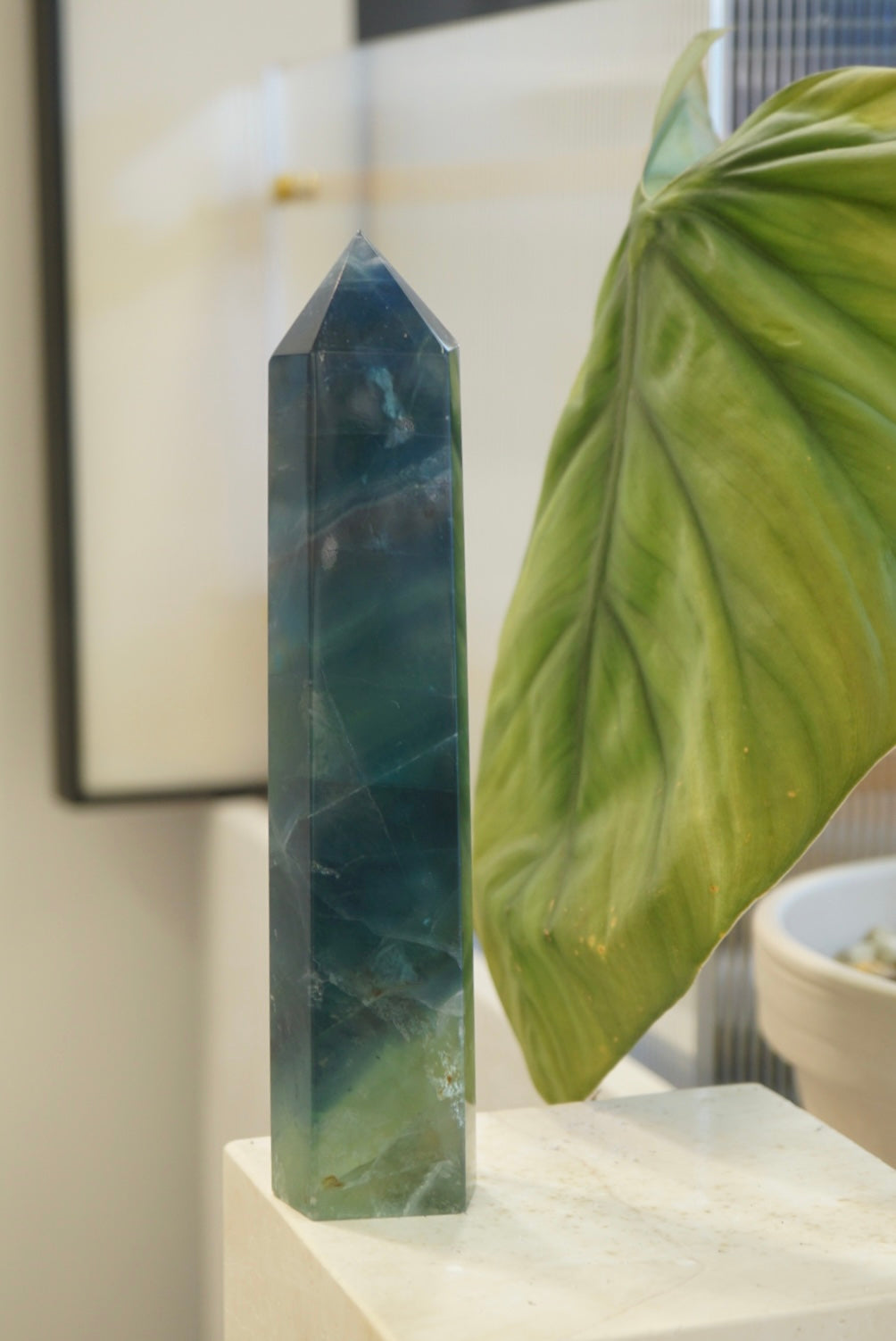 巴西藍綠螢石柱 Brazil Fluorite Tower - ART OF GEM