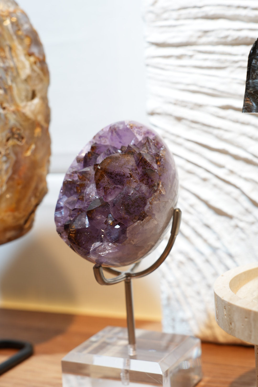 巴西紫鈦晶蛋(連座) - ART OF GEM