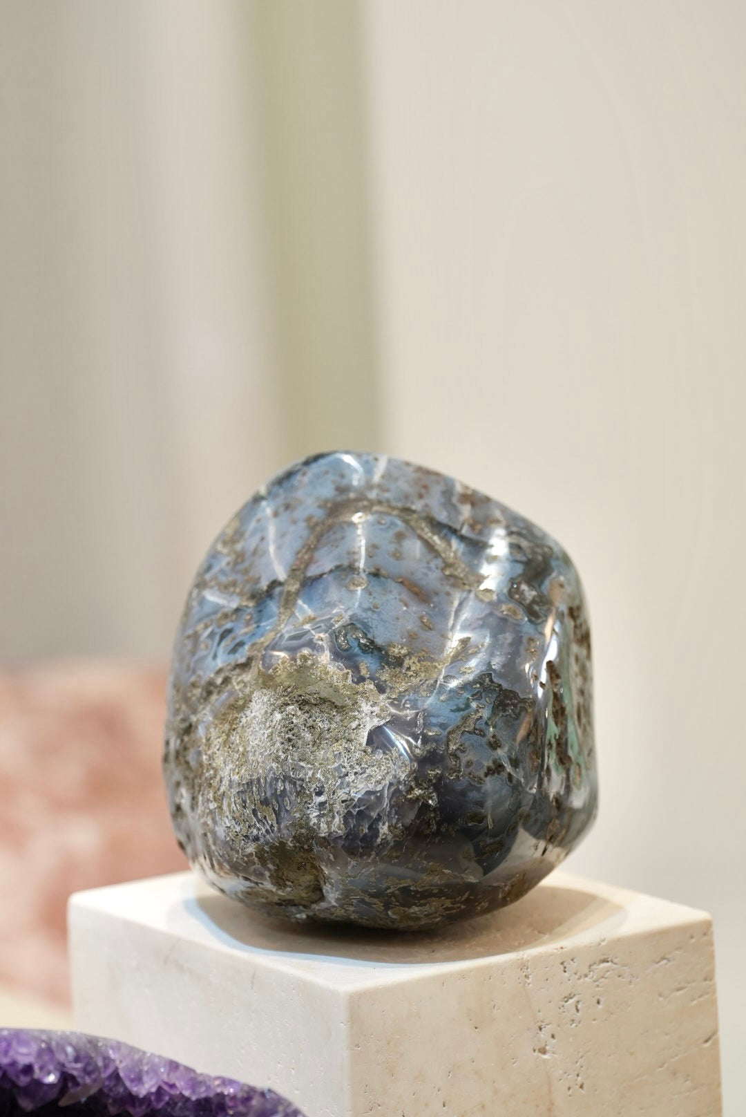 罕有烏拉圭全瑪瑙拋光紫晶洞 - ART OF GEM