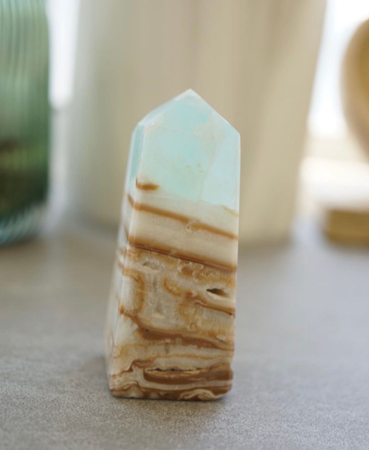 藍加勒比方解石柱 Blue Caribbean Calcite Tower - ART OF GEM