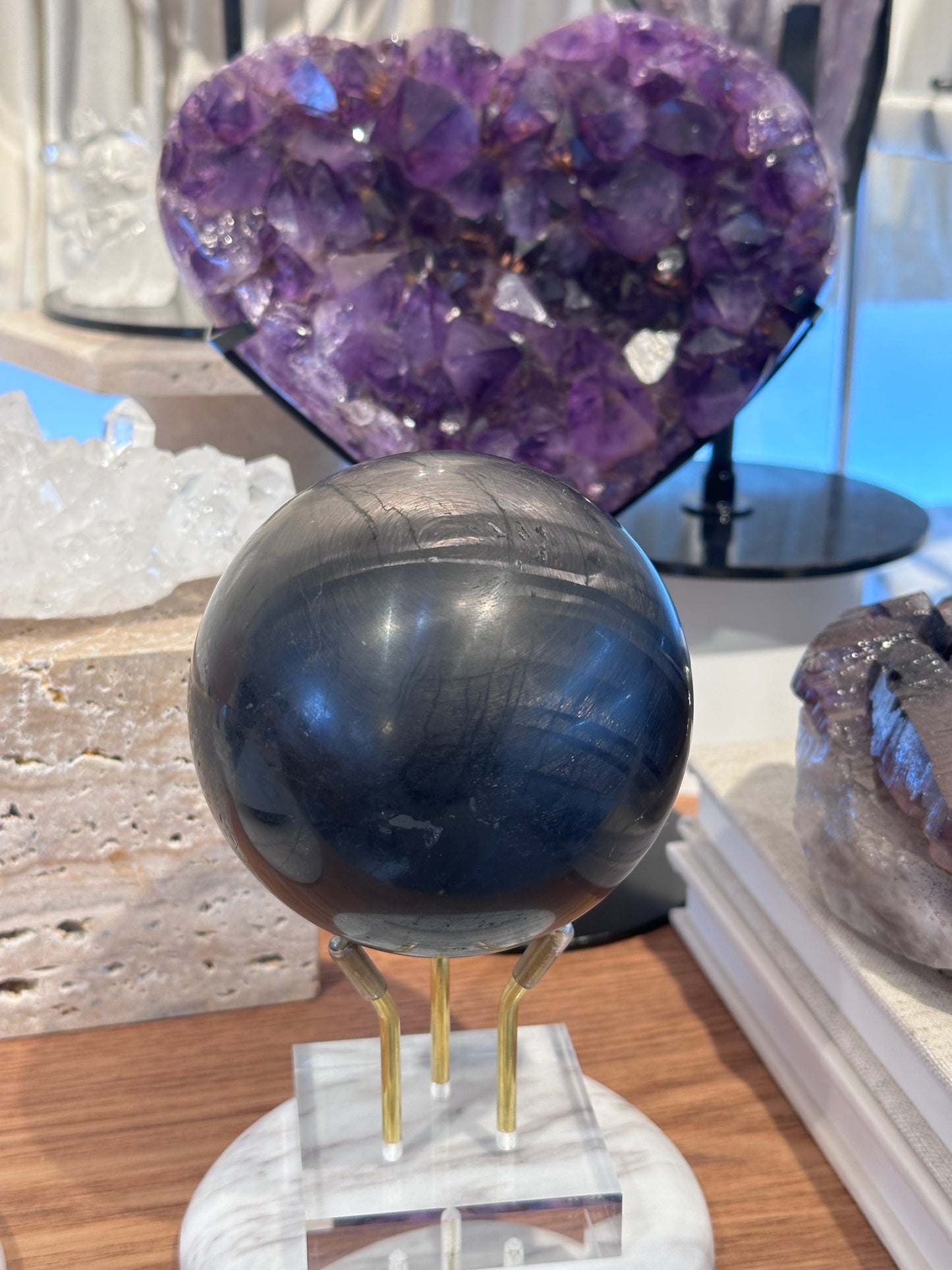 95mm 大型金運石球 Hypersthene Sphere - ART OF GEM