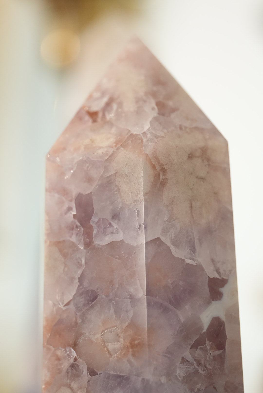 Pink Amethyst Cherry Blossom Agate Tower