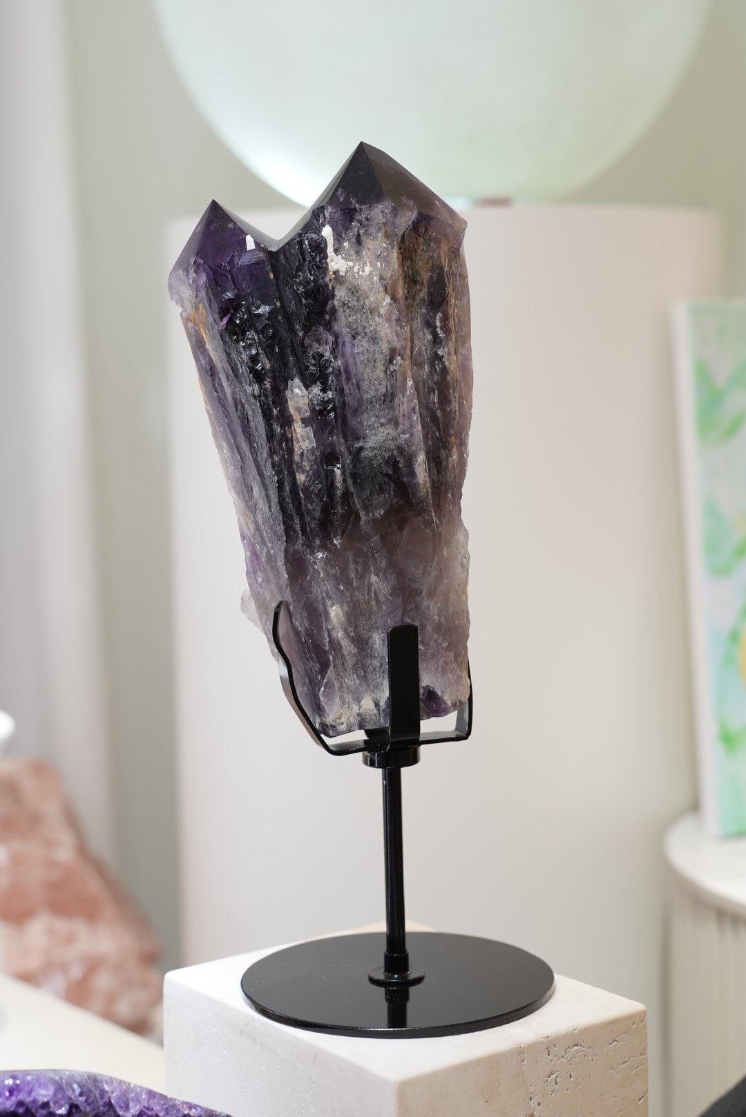 巴西雙生紫晶權杖(配旋轉底座) - ART OF GEM