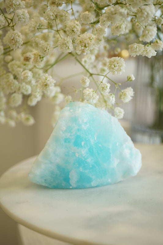 藍加勒比方解石原石 - ART OF GEM