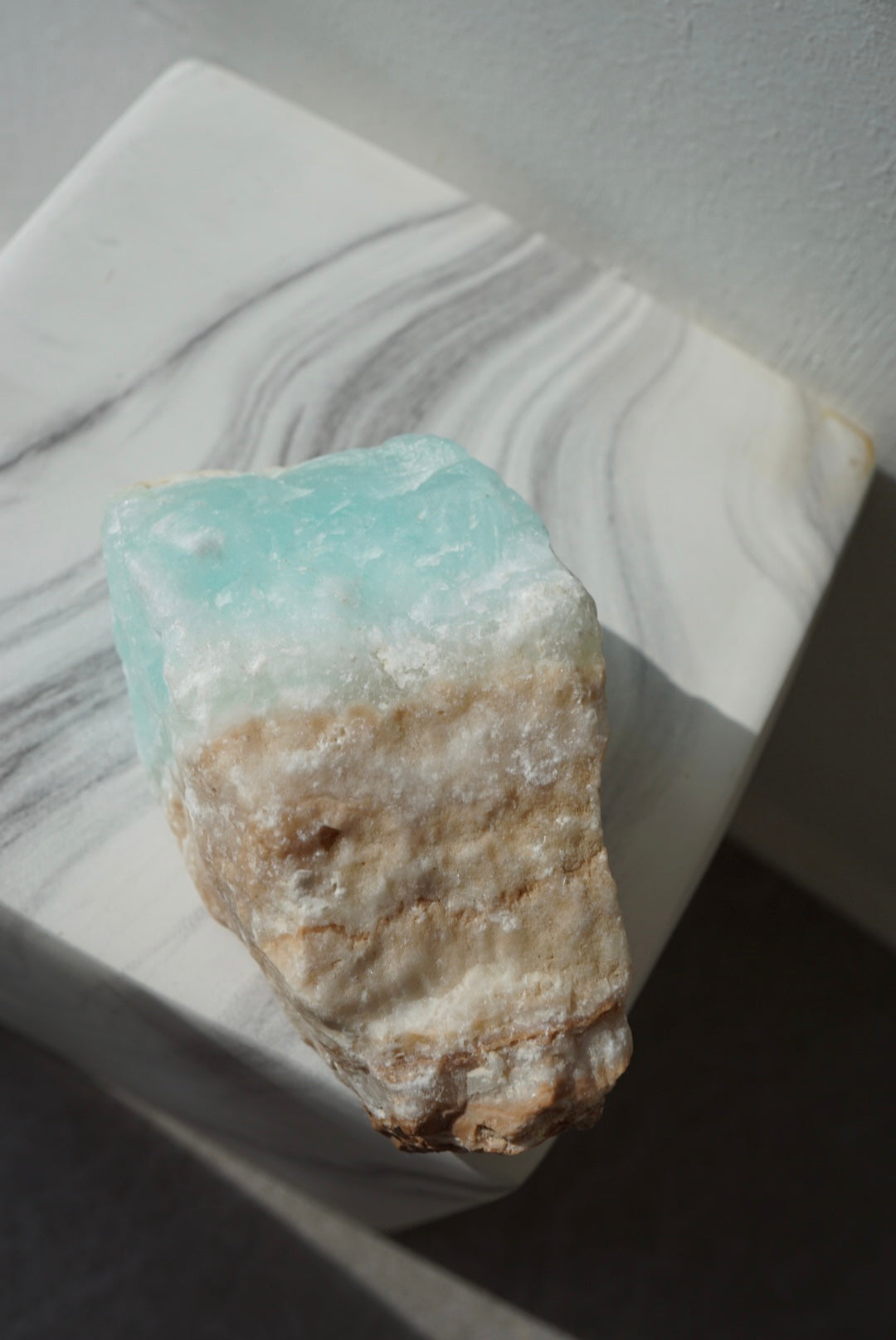 藍加勒比方解石原石 - ART OF GEM