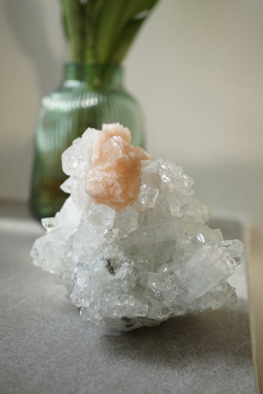 優質 印度鑽石魚眼晶簇共生沸石 - ART OF GEM