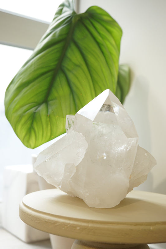 巴西白水晶簇共生綠幽靈 - ART OF GEM