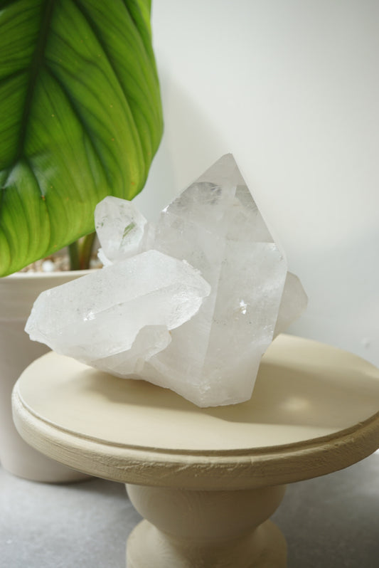 巴西白水晶簇共生綠幽靈 - ART OF GEM