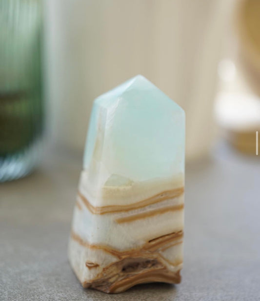 藍加勒比方解石柱 - ART OF GEM