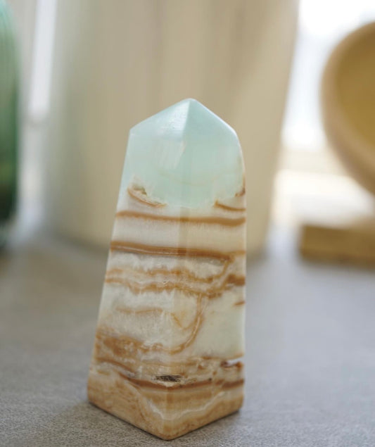 藍加勒比方解石柱 - ART OF GEM
