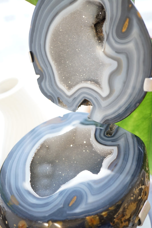 巴西藍紋瑪瑙聚寶盆 - ART OF GEM