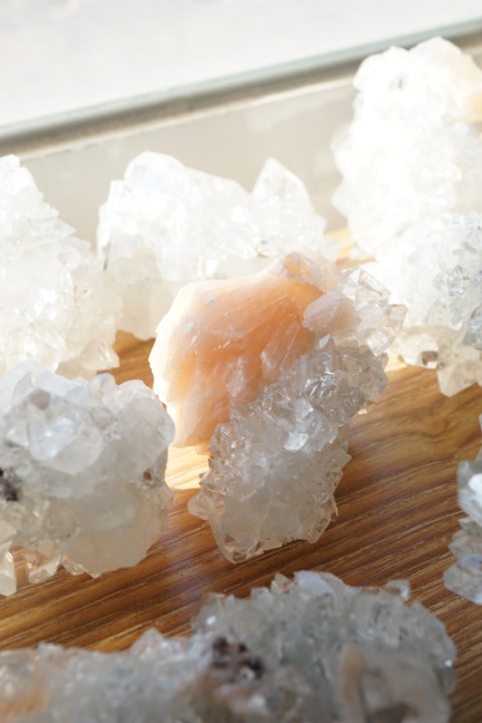 優質 印度鑽石魚眼晶簇共生沸石 - ART OF GEM