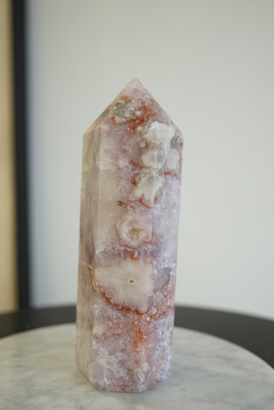 粉紫晶櫻花瑪瑙柱 - ART OF GEM