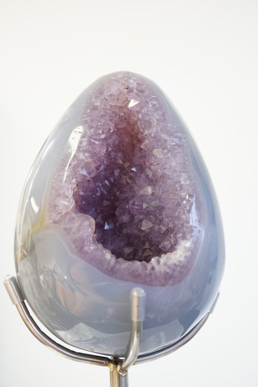 巴西藍瑪瑙紫晶蛋 - ART OF GEM