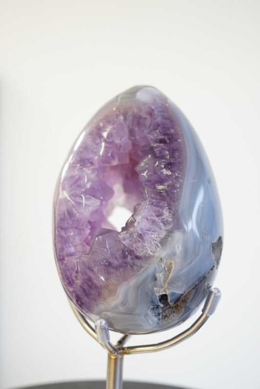 巴西藍瑪瑙紫晶蛋 - ART OF GEM