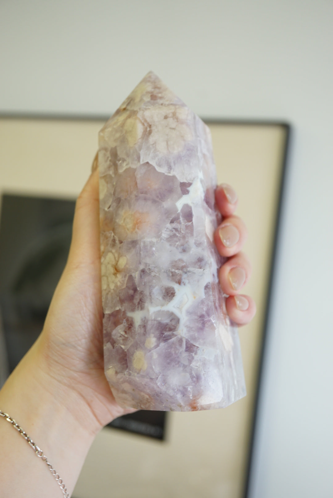 粉紫晶櫻花瑪瑙柱 - ART OF GEM