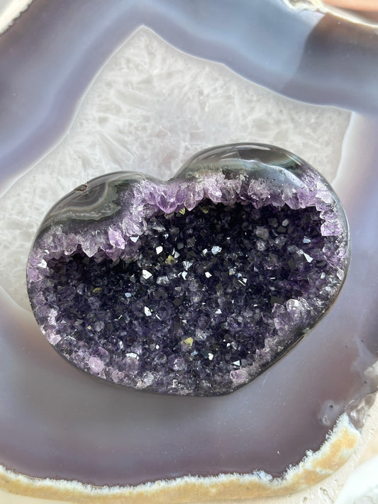 烏拉圭瑪瑙紫晶心心 - ART OF GEM