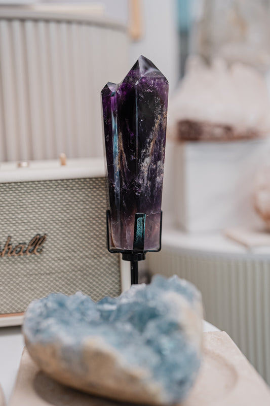 極濃色巴西紫晶權杖 (可旋轉底座) - ART OF GEM