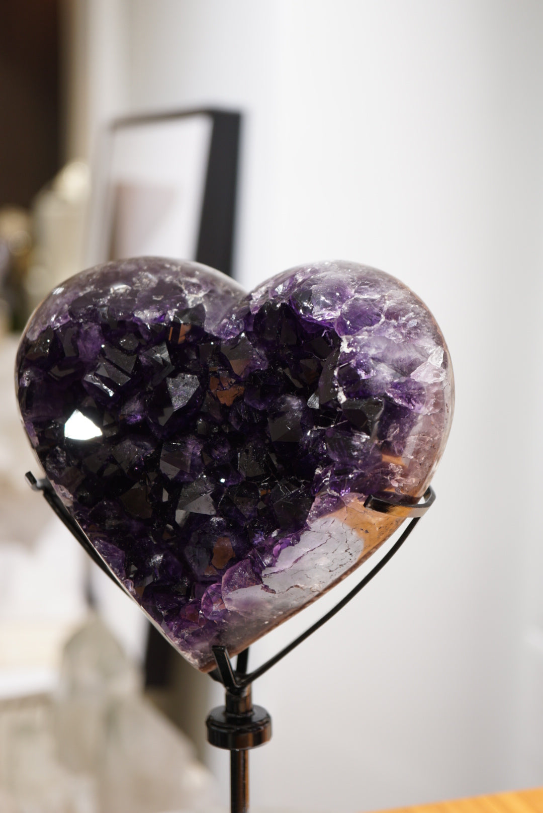 烏拉圭頂級帝王紫紫晶心心 (旋轉底座) - ART OF GEM