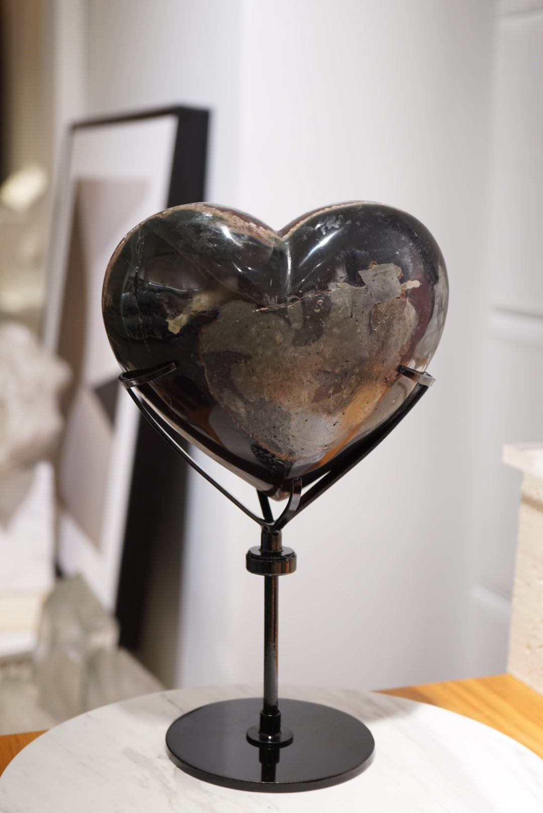 烏拉圭頂級帝王紫紫晶心心 (旋轉底座) - ART OF GEM