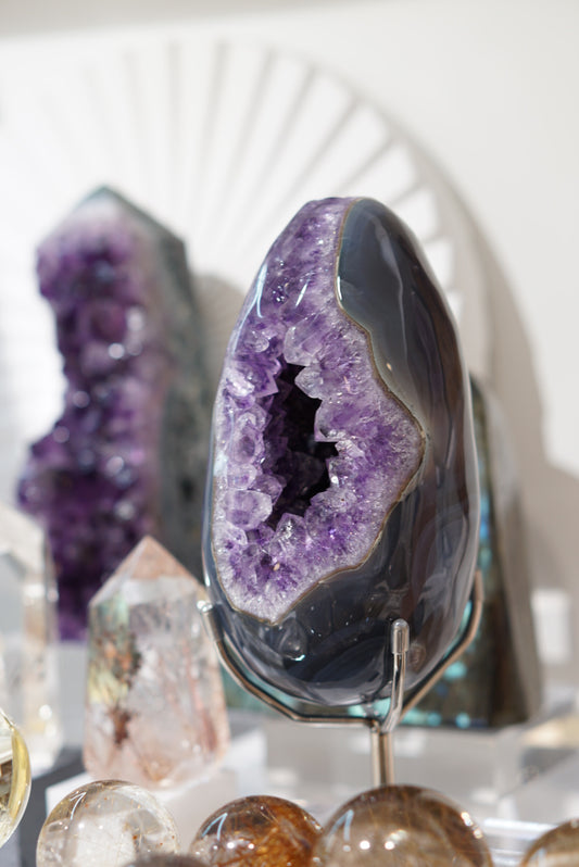 巴西瑪瑙紫晶蛋 - ART OF GEM