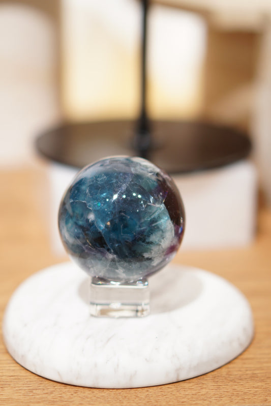 紫藍綠羽毛螢石球 - ART OF GEM