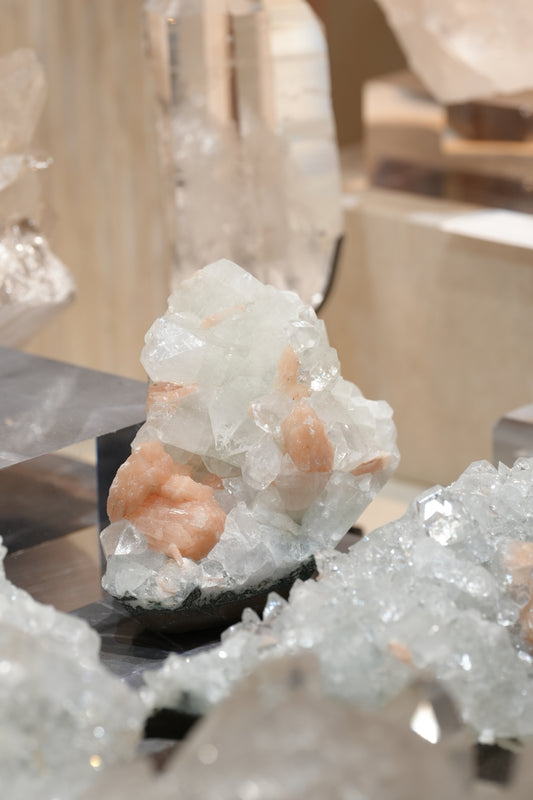 優質 印度鑽石魚眼晶簇共生沸石 - ART OF GEM