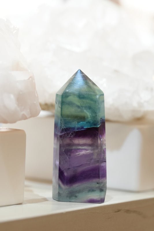 紫藍綠螢石柱 - ART OF GEM