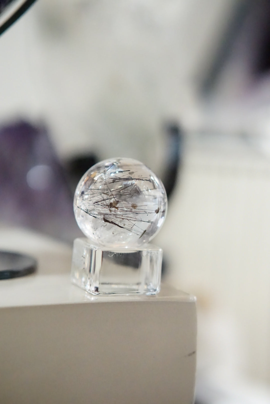 黑髮晶球 Black Rutilated Quartz Sphere