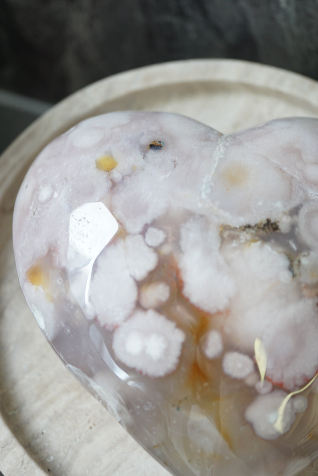 櫻花瑪瑙心 Cherry Blossom Agate Heart - ART OF GEM