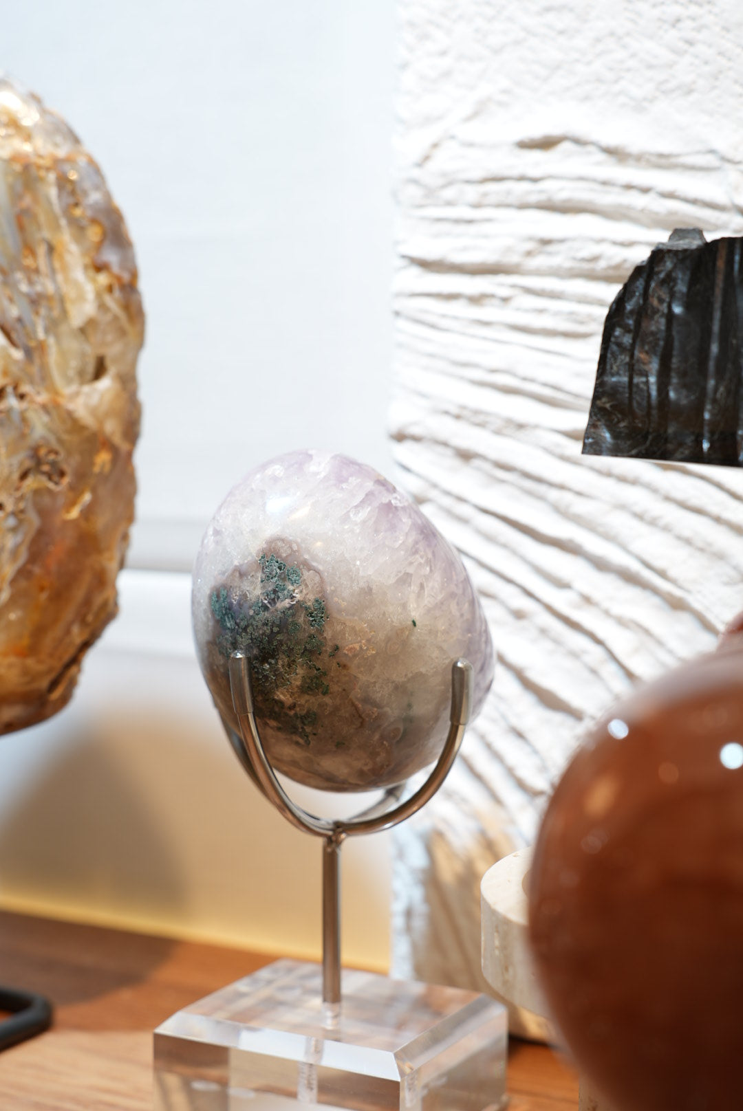 巴西紫鈦晶蛋(連座) - ART OF GEM