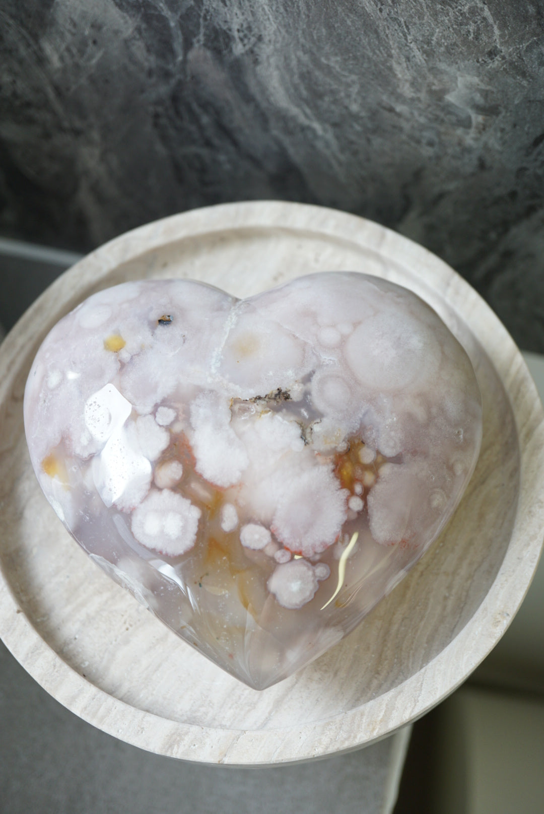 櫻花瑪瑙心 Cherry Blossom Agate Heart - ART OF GEM