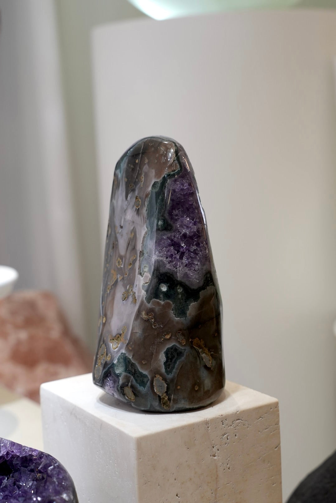 罕有巴西全瑪瑙拋光紫晶洞 - ART OF GEM