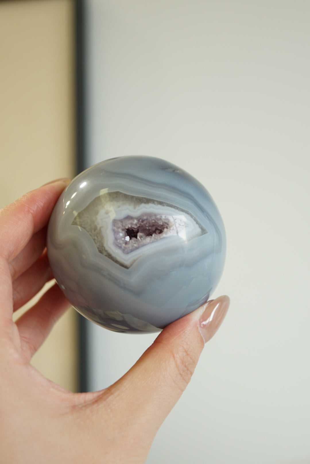 巴西瑪瑙紫晶球 Brazil Amethyst Sphere with agate - ART OF GEM