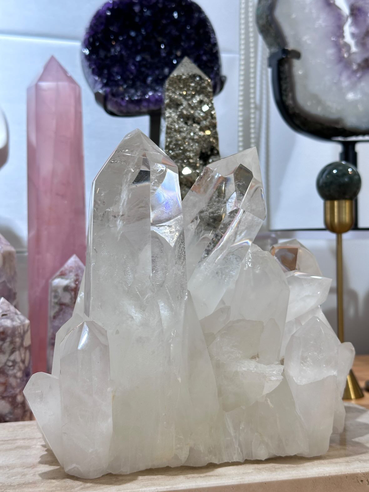 巴西藍針白水晶簇 (polished) Brazil White Quartz Cluster - ART OF GEM