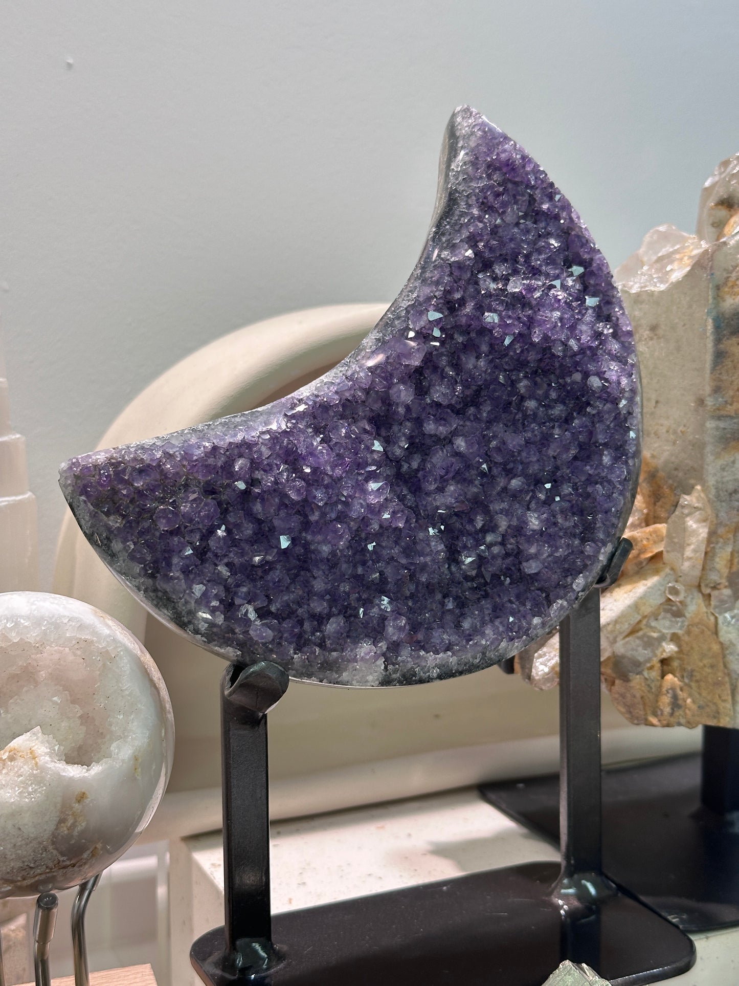 烏拉圭紫水晶月亮 (連座)Uruguay Amethyst Moon (with stand) - ART OF GEM