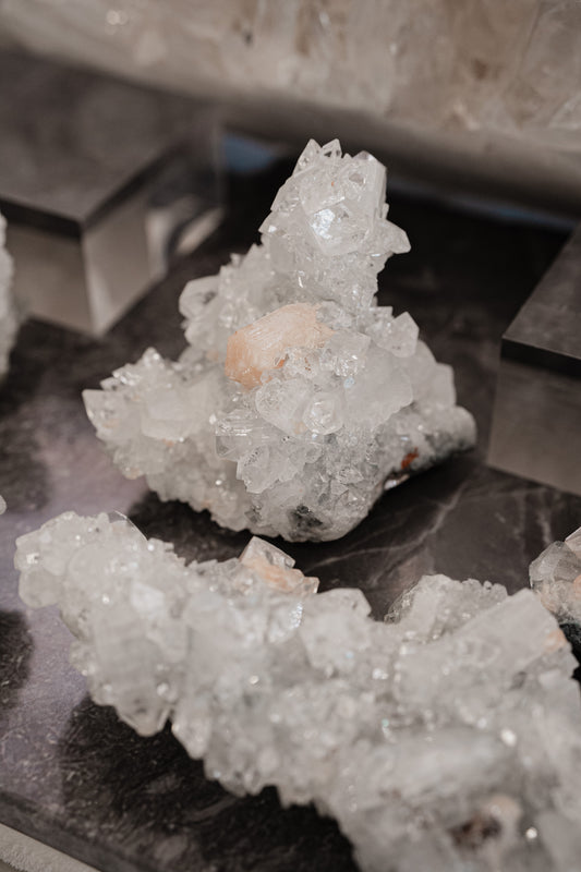 Top quality 印度鑽石魚眼晶簇共生沸石 - ART OF GEM