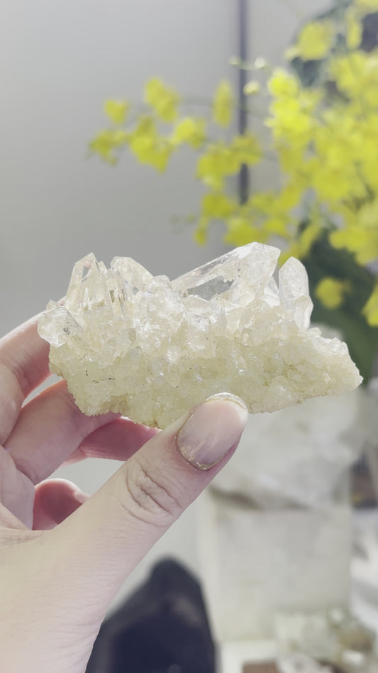 黃金印度喜馬拉雅白水晶簇