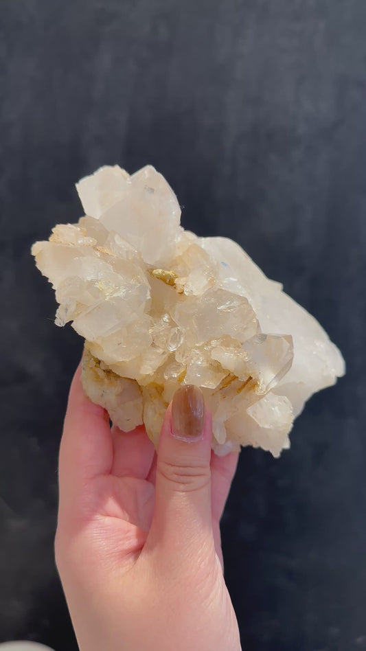 黃金印度喜馬拉雅白水晶簇