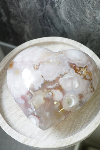 櫻花瑪瑙心 Cherry Blossom Agate Heart - ART OF GEM 