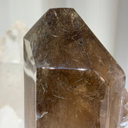Collector-grade large golden rutilated quartz pillar