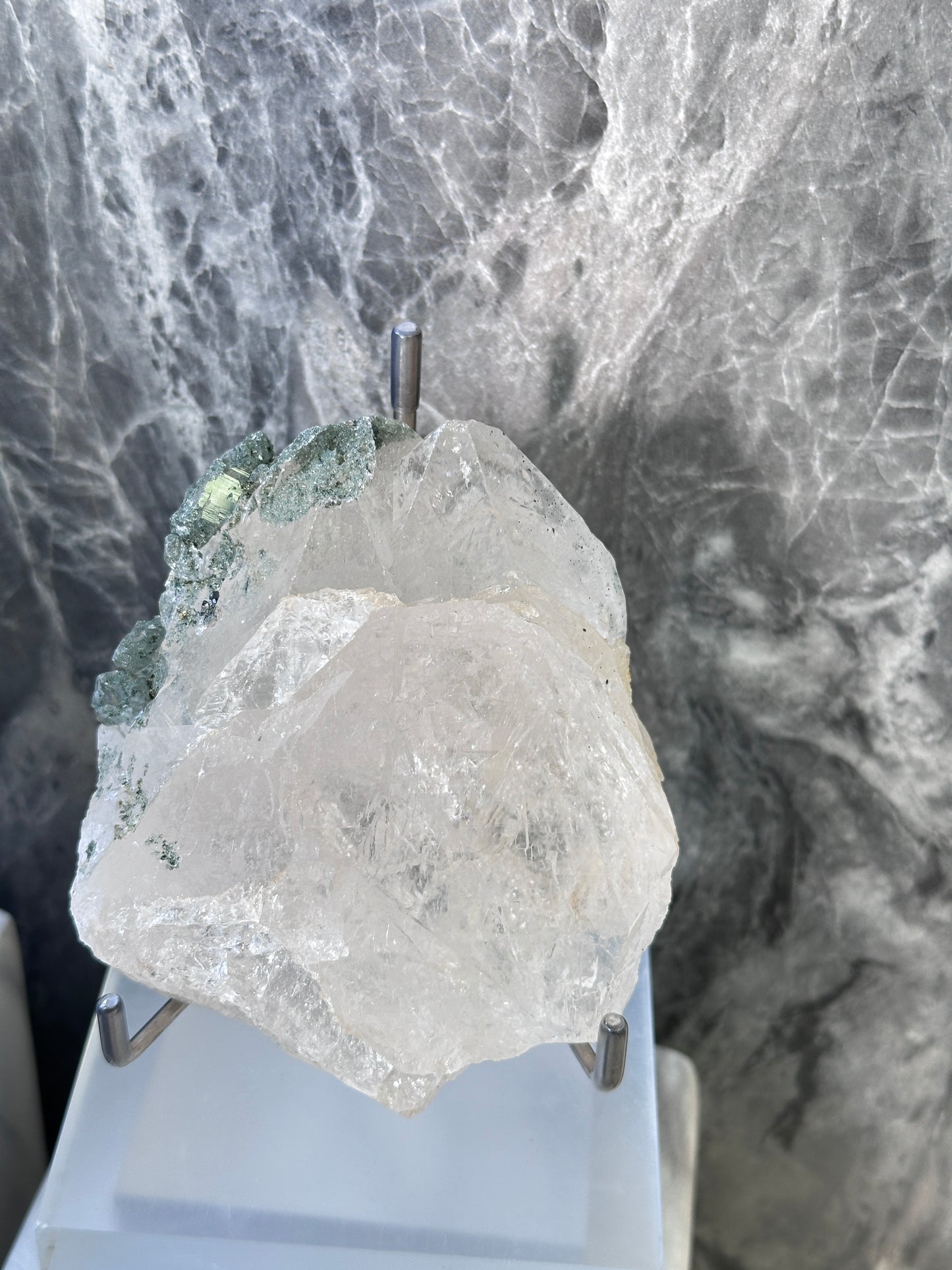 印度喜馬拉雅浮生綠幽靈白水晶 India Himalayan White Quartz with green phantom