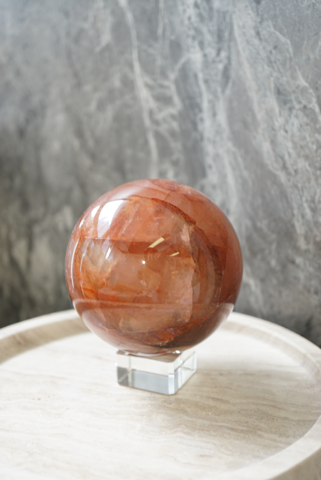 紅膠花球Fire Quartz/Hematoid Quartz Sphere