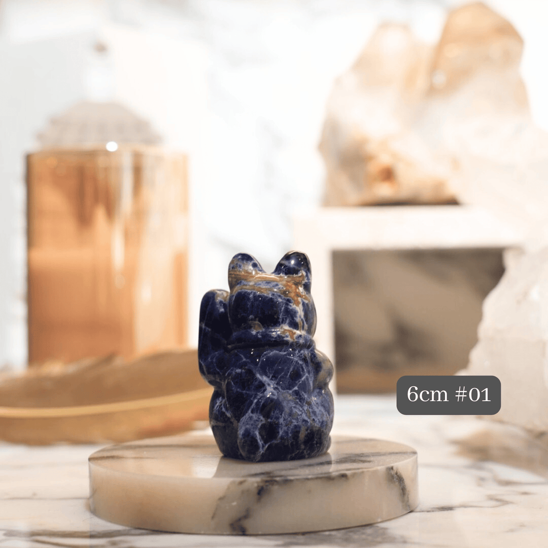 Original Design | Blue Sodalite Fortune Cat [Calming Energy & Wealth through Wisdom]