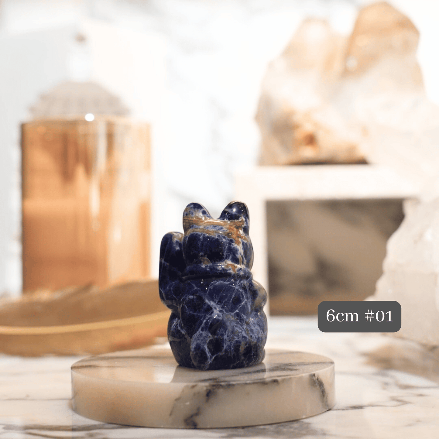 Original Design | Blue Sodalite Fortune Cat [Calming Energy & Wealth through Wisdom]