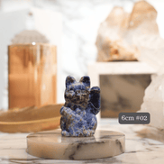 Original Design | Blue Sodalite Fortune Cat [Calming Energy & Wealth through Wisdom]