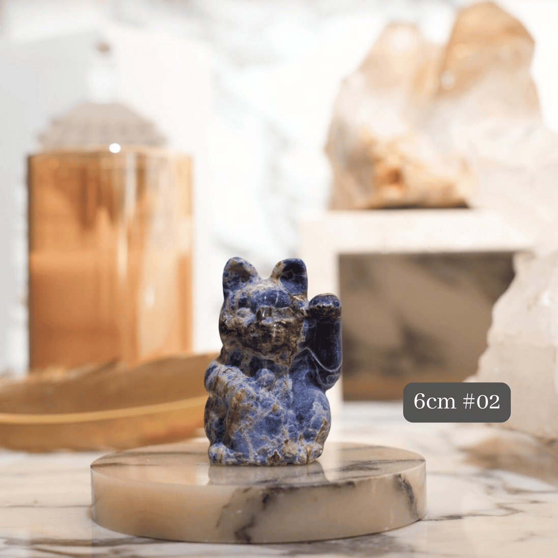 Original Design | Blue Sodalite Fortune Cat [Calming Energy & Wealth through Wisdom]